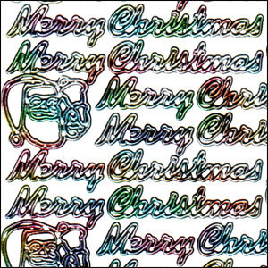 Merry Christmas, Multicolour Peel Off Stickers (1 sheet)
