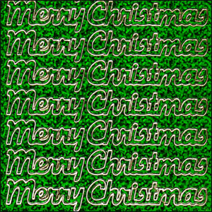 (image for) Merry Christmas, Holographic Green Peel Off Stickers (1 sheet)