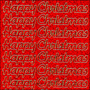 Happy Christmas, Holographic Red Peel Off Stickers (1 sheet)