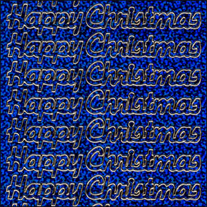 Happy Christmas, Holographic Dark Blue Peel Off Stickers (1 sheet)