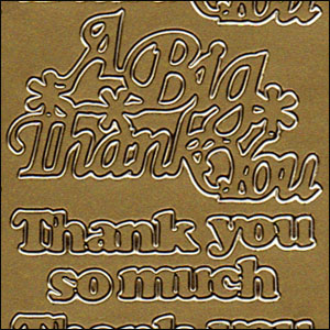 A Big Thank You / Thank You So Much, Gold Peel Off Stickers (1 sheet)