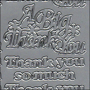 A Big Thank You / Thank You So Much, Silver Peel Off Stickers (1 sheet)