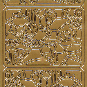 (image for) Parrots Window Scene, Gold Peel Off Stickers (1 sheet)