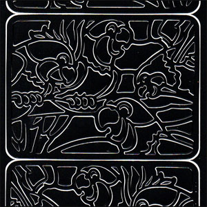Parrots Window Scene, Black Peel Off Stickers (1 sheet)