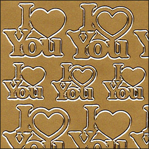 (image for) I Love You, Gold Peel Off Stickers (1 sheet)