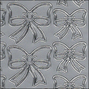 Decorative Bows, Silver Peel Off Stickers (1 sheet)