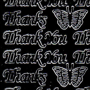 Thank You / Thanks, Black Peel Off Stickers (1 sheet)