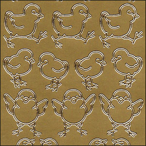 (image for) Easter Chicks, Gold Peel Off Stickers (1 sheet)