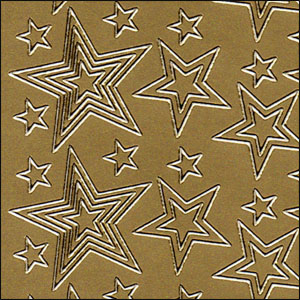 (image for) Layered/Nested Stars, Gold Peel Off Stickers (1 sheet)