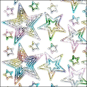 Layered/Nested Stars, Multicolour Peel Off Stickers (1 sheet)