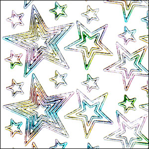 (image for) Layered/Nested Stars, Multicolour Peel Off Stickers (1 sheet)