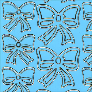 Decorative Bows, Blue Off Stickers (1 sheet)