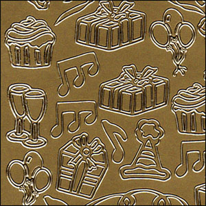 (image for) Party & Celebration Shapes, Gold Peel Off Stickers (1 sheet)