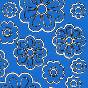 (image for) Flower/Daisy Heads, Blue Peel Off Stickers (1 sheet)