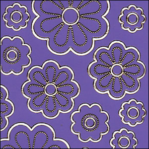 (image for) Flower/Daisy Heads, Purple Peel Off Stickers (1 sheet)