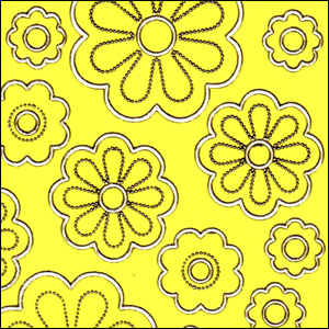 Flower/Daisy Heads, Yellow Peel Off Stickers (1 sheet)