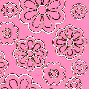 (image for) Flower/Daisy Heads, Pink Peel Off Stickers (1 sheet)
