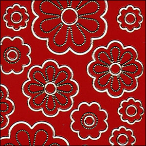 (image for) Flower/Daisy Heads, Burgundy Peel Off Stickers (1 sheet)