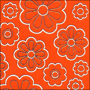 (image for) Flower/Daisy Heads, Orange Peel Off Stickers (1 sheet)