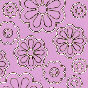 Flower/Daisy Heads, Lilac Peel Off Stickers (1 sheet)