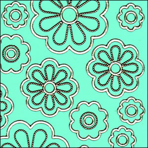 (image for) Flower/Daisy Heads, Mint Peel Off Stickers (1 sheet)