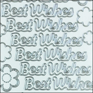 Best Wishes, Transparent/Silver Peel Off Stickers (1 sheet)