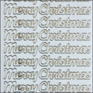 Merry Christmas, Transparent/Gold Peel Off Stickers (1 sheet)