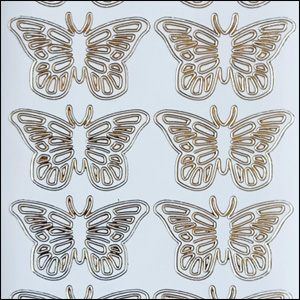 Butterflies, Transparent/Gold Peel Off Stickers (1 sheet)