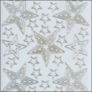 Layered/Nested Stars, Transparent/Gold Peel Off Stickers (1 sheet)