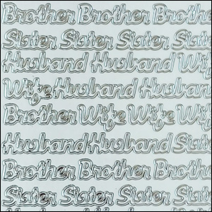 (image for) Husband/Wife & Brother/Sister, Transparent/Silver Peel Off Stickers (1 sheet)