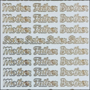 (image for) Mother/Father & Brother/Sister, Transparent/Gold Peel Off Stickers (1 sheet)