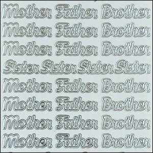 (image for) Mother/Father & Brother/Sister, Transparent/Silver Peel Off Stickers (1 sheet)