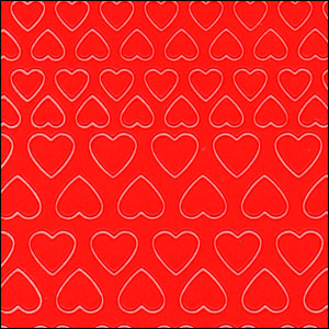 (image for) Hearts, Red Peel Off Stickers (1 sheet)