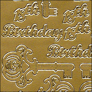 (image for) 18th Birthday / 18th Keys, Gold Peel Off Stickers (1 sheet)