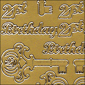 (image for) 21st Birthday / 21st Keys, Gold Peel Off Stickers (1 sheet)