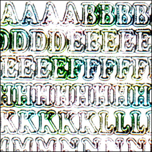 Letters + Numbers, Multicolour Peel Off Stickers (1 sheet)