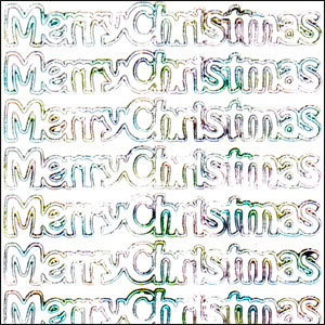 Merry Christmas, Multicolour Peel Off Stickers (1 sheet)