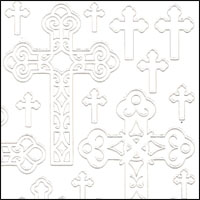 Decorative Crosses, Off-White Peel Off Stickers (1 sheet)