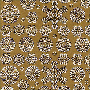 (image for) Mixed Christmas Snowflakes, Gold Peel Off Stickers (1 sheet)