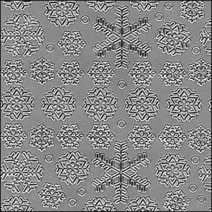 (image for) Mixed Christmas Snowflakes, Silver Peel Off Stickers (1 sheet)