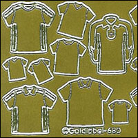 Sports T-Shirts, Gold Peel Off Stickers (1 sheet)