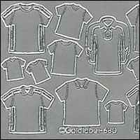 Sports T-Shirts, Silver Peel Off Stickers (1 sheet)