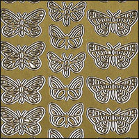 Small Butterflies, Gold Peel Off Stickers (1 sheet)