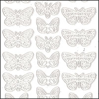 Small Butterflies, Off-White Peel Off Stickers (1 sheet)