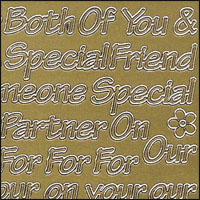 Friend/Partner/Someone Special, Gold Peel Off Stickers (1 sheet)