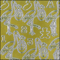 Stork & Bundle, Gold Peel Off Stickers (1 sheet)