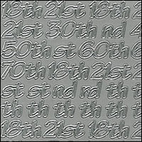 Special Numbers, Silver Peel Off Stickers (1 sheet)