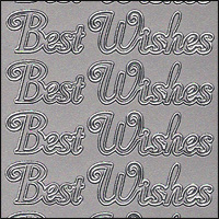 Best Wishes, Silver Peel Off Stickers (1 sheet)