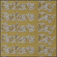 Happy Fathers Day, Gold Peel Off Stickers (1 sheet)