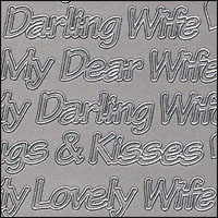 To My Wife, Silver Peel Off Stickers (1 sheet)